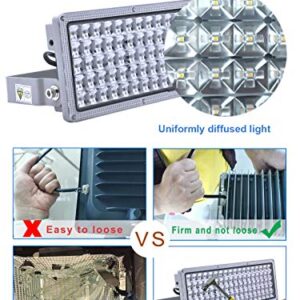 Kekeou 100W LED Flood Lights Outdoor Stadium Lights 100 Watt Exterior Flood Lights 11000LM 6500K IP67 Waterproof LED Floodlights Outdoor for Yard Garden