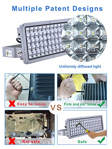 Kekeou 100W LED Flood Lights Outdoor Stadium Lights 100 Watt Exterior Flood Lights 11000LM 6500K IP67 Waterproof LED Floodlights Outdoor for Yard Garden