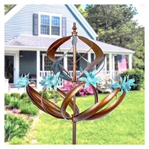 winwindspinner outdoor metal wind spinners for yard garden – kinetic yard garden wind spinner, gifts for birthday, mother’s day, anniversary, housewarming, christmas (w26 x h86)