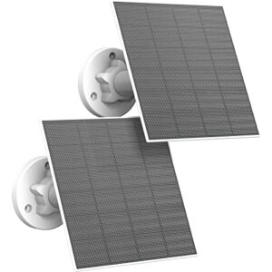 solar panel for wireless outdoor security camera, 5w waterproof solar panels compatible with rechargeable battery security camera, 9.8ft charging cable, adjustable wall mount, pack of 2