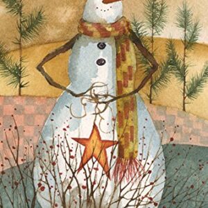 Toland Home Garden 1010497 Americana Snowman Winter Flag 28x40 Inch Double Sided Winter Garden Flag for Outdoor House Flag Yard Decoration