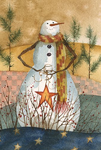 Toland Home Garden 1010497 Americana Snowman Winter Flag 28x40 Inch Double Sided Winter Garden Flag for Outdoor House Flag Yard Decoration