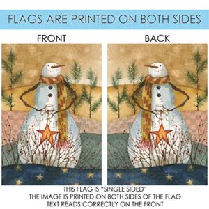 Toland Home Garden 1010497 Americana Snowman Winter Flag 28x40 Inch Double Sided Winter Garden Flag for Outdoor House Flag Yard Decoration