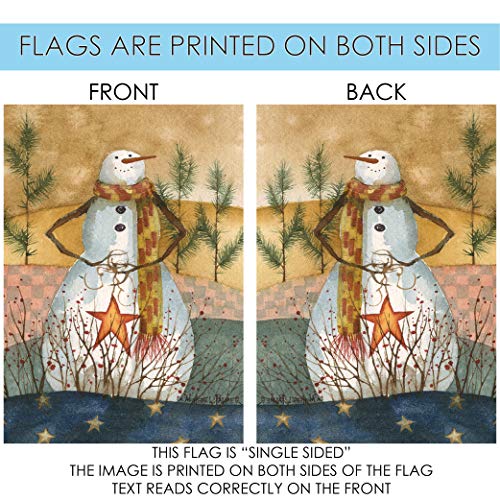 Toland Home Garden 1010497 Americana Snowman Winter Flag 28x40 Inch Double Sided Winter Garden Flag for Outdoor House Flag Yard Decoration