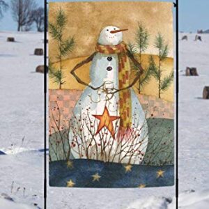 Toland Home Garden 1010497 Americana Snowman Winter Flag 28x40 Inch Double Sided Winter Garden Flag for Outdoor House Flag Yard Decoration