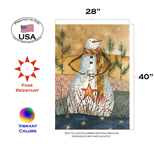 Toland Home Garden 1010497 Americana Snowman Winter Flag 28x40 Inch Double Sided Winter Garden Flag for Outdoor House Flag Yard Decoration