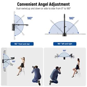 Neewer Wall Mounting Triangle Boom Arm for Photography Strobe Light, Monolight, Softbox, Umbrella, Reflector and Ring Light, Support 180 Degree Rotation, Max Length 4 Feet/125cm (Black)