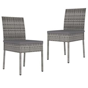 patio dining chairs 2 pcs,wicker outdoor chair,dining chair,outdoor furniture,for outdoor,patio,garden,backyard,porch seat,poly rattan gray