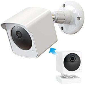 pef mount for wyze cam outdoor, weatherproof protective cover and 360 degree adjustable wall mount for wyze camera outdoor indoor wire-free smart home camera system (white, 1 pack)