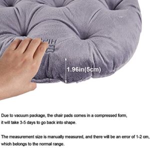 Big Hippo Chair Pads with Ties, Soft 17-Inch Round Thicken Chair Pads Seat Cushion Pillow for Garden Patio Home Kitchen Office or Car Sitting(Grey)