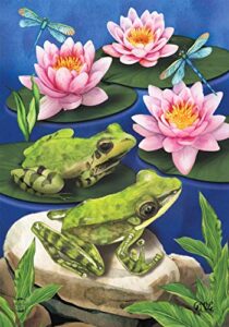 frog pond summer garden flag lily pads 12.5″ x 18″ briarwood lane