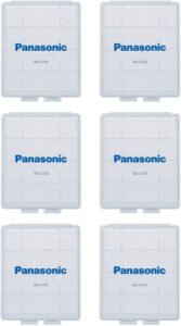 panasonic bq-case6sa battery storage cases with 4aa or 5aaa battery capacity, 6 pack