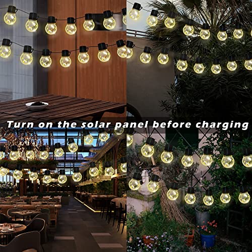 9.4 Feet Solar Outdoor String Lights 20 LED Lights Globe Waterproof Bulbs Hanging Light for Backyard Gazebo Wedding Garden Patio Party Christmas Decor