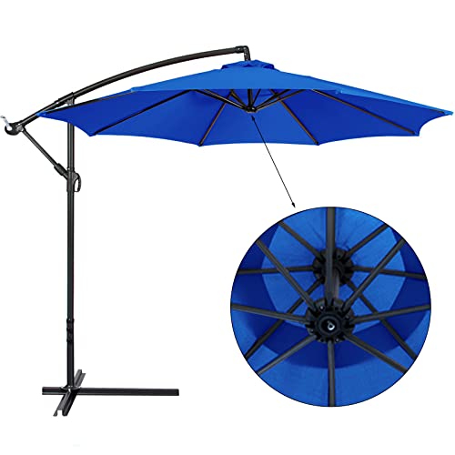 Pectt 9ft Patio Umbrella, 6 Ribs Outdoor Umbrella Replacement Canopy, Market Table Umbrella Top for Garden Lawn Deck Navy blue( Ribs) 2.7 m/8.9 ft