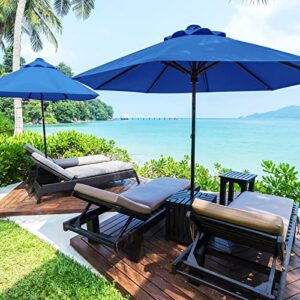 Pectt 9ft Patio Umbrella, 6 Ribs Outdoor Umbrella Replacement Canopy, Market Table Umbrella Top for Garden Lawn Deck Navy blue( Ribs) 2.7 m/8.9 ft