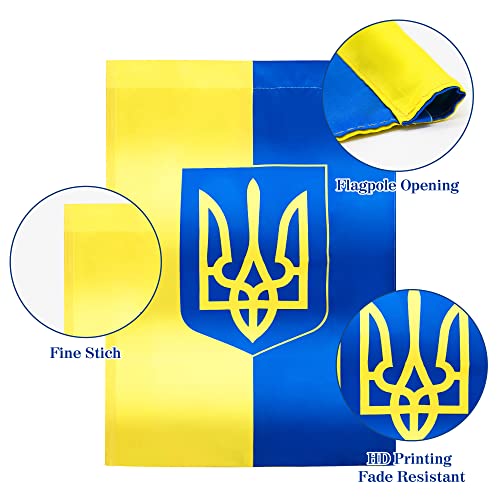 Ukraine Garden Flag Outdoor Decorations - 12 x 18 Inch Double-Sided Nationality Ukraine Flag Sign, Ukrainian Outdoor Decorations