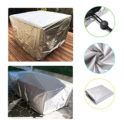 Oxford Cloth Furniture Dustproof Cover for Rattan Table Sofa Waterproof Rain-Proof Furniture Cover Garden Outdoor Patio - Multiple Size Outdoor Furniture Cover - (Silver/Black) 360x100x81cm