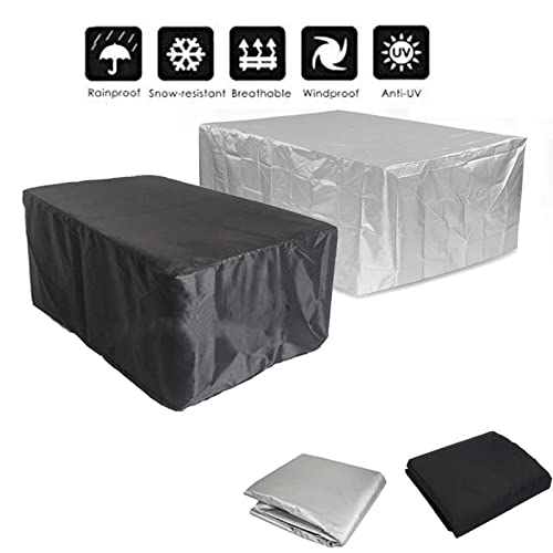 Oxford Cloth Furniture Dustproof Cover for Rattan Table Sofa Waterproof Rain-Proof Furniture Cover Garden Outdoor Patio - Multiple Size Outdoor Furniture Cover - (Silver/Black) 360x100x81cm