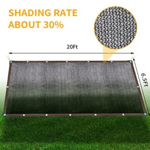 30% Shade Cloth Garden Shade Mesh Net with Grommets - Sun Shade Cover for Pergola, Patio Plants, Greenhouse, Chicken Coop, Outdoor (6.5Ft x 20Ft)