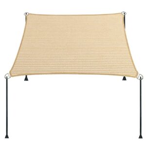 5′ x 8′ beige straight edge sun shade sail, rectangle awning outdoor shade cloth pergola cover uv block fabric- customized