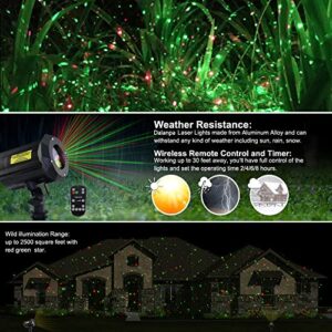 Dalanpa Garden Lights Outdoor Laser Christmas Light Moving Star Projector (Red Green)