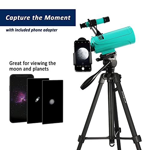 Sarblue Maksutov-Cassegrain Telescope, Mak60 Telescopes for Kids Adults 750x60mm, Compact Portable for Travel, Beginner Astronomy Telescope with Adjustable Tripod Finderscope and Phone Adapter