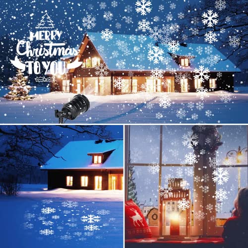 Christmas Snowflake Projector Lights Led Snowfall Show Outdoor Waterproof Landscape Decorative Lighting for Xmas Holiday Party Wedding Garden Patio