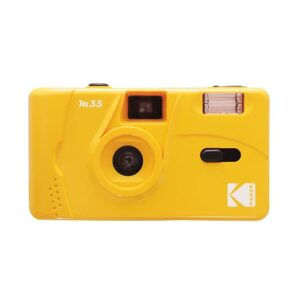 kodak m35 35mm film camera, reusable, focus free, easy to use, build in flash and compatible with 35mm color negative or b/w film (film and aaa battery not included) by (yellow)