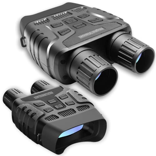 Bush Tech Night Vision Binoculars, Military-Grade Infrared Binoculars with Camera for Hunting and Surveillance, Day and Night High-Power Binoculars with 3X Digital Zoom, 984ft Range, 2.31” LCD Display