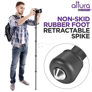 Altura Photo 62-Inch Camera Monopod - Heavy Duty Monopod for Cameras Canon, Nikon & Sony Mirrorless & DSLR, Steady Photography Monopod, Easy to Carry & Portable Monopod Lightweight w/Pouch