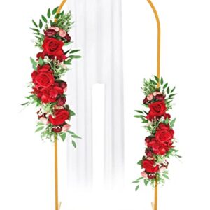 Wedding Arch Backdrop Stand,Gold Metal Door Arched Backdrop Frame Arches Backdrop Stand for Wedding Birthday Graduation Anniversary Celebration Opening Ceremony(5x2FT)