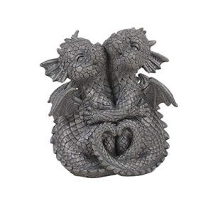 pacific giftware garden dragon lovely couple garden display decorative accent sculpture stone finish 4.75 inch tall