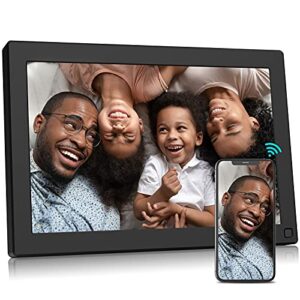 bsimb 32gb 10.1 inch wifi digital photo frame, smart digital picture frame 1280×800 ips touch screen auto rotate motion sensor upload photos/videos via app/email, gift for grandparents