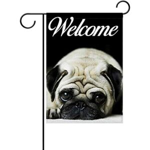 hoosunflagrbfa cute pug garden flag, custom holiday celebrate garden decor flag,12″x18″ polyester double sided