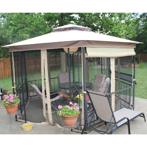 Garden Winds Hexagonal (Corner Pocket) Gazebo Replacement Canopy Top Cover - RipLock 350