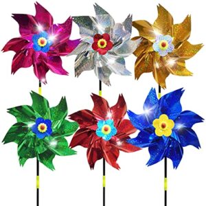 sparkly colorful pinwheels pin wheel holographic spinners whirl reflective pinwheel scare birds away for garden party lawn kids decor (6)
