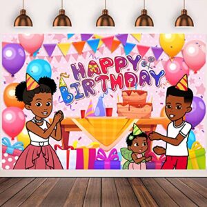 Gracies Corner Decorations Backdrop, 5x3 Ft Cartoon Gracies Happy Birthday Party Banner for 1st 2nd Birthday Music Gracies Theme Photography Background for Kids Adult Birthday Party Supplies