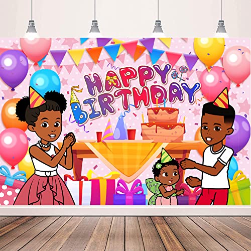 Gracies Corner Decorations Backdrop, 5x3 Ft Cartoon Gracies Happy Birthday Party Banner for 1st 2nd Birthday Music Gracies Theme Photography Background for Kids Adult Birthday Party Supplies