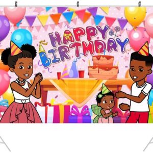 Gracies Corner Decorations Backdrop, 5x3 Ft Cartoon Gracies Happy Birthday Party Banner for 1st 2nd Birthday Music Gracies Theme Photography Background for Kids Adult Birthday Party Supplies