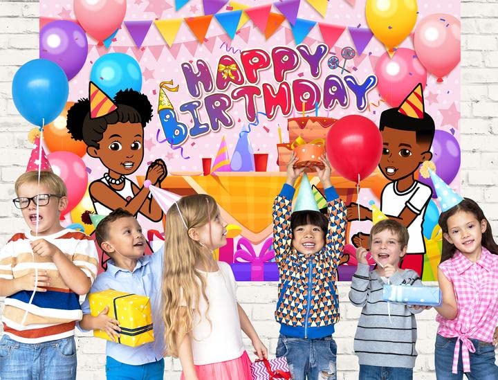 Gracies Corner Decorations Backdrop, 5x3 Ft Cartoon Gracies Happy Birthday Party Banner for 1st 2nd Birthday Music Gracies Theme Photography Background for Kids Adult Birthday Party Supplies