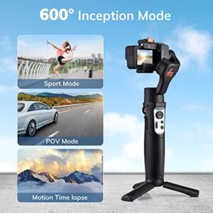 3 Axis Gimbal Stabilizer, Handheld Tripod Mount for Video Recording, Bluetooth Control, Compatible with YI Cam, Insta 360, Sony RX0, Gopro Hero 11/10/9/8/7/6/5, Osmo Cameras, hohem iSteady Pro4