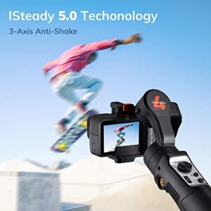3 Axis Gimbal Stabilizer, Handheld Tripod Mount for Video Recording, Bluetooth Control, Compatible with YI Cam, Insta 360, Sony RX0, Gopro Hero 11/10/9/8/7/6/5, Osmo Cameras, hohem iSteady Pro4
