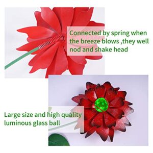 TZSSP Flower Stake Garden Stake 25 Inch Flower Garden Stakes Decor Glow in Dark Plant Pick Water Proof Metal Flower Stick Décor for Lawn Yard Patio Ornaments,Set of 2