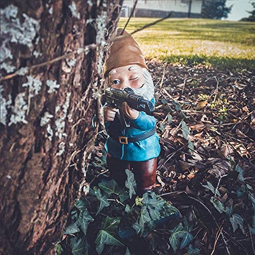 YYTRY Military Gnome,Military Garden Gnomes with Gun,Army Gnomes Outdoor Garden Statues,Desktop Indoor Outdoor Lawn Yard Decorations Halloween Holiday Christmas Thanksgiving Gifts (Yellow) RKS542