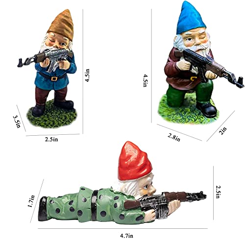 YYTRY Military Gnome,Military Garden Gnomes with Gun,Army Gnomes Outdoor Garden Statues,Desktop Indoor Outdoor Lawn Yard Decorations Halloween Holiday Christmas Thanksgiving Gifts (Yellow) RKS542