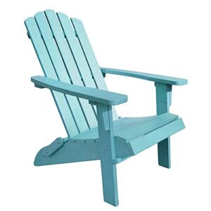 polyteak folding adirondack chair, premium weather resistant poly lumber, outdoor patio furniture, up to 300 lbs, plastic adirondack chairs for patio garden fire pit, classic collection – blue