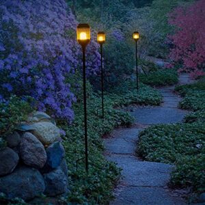 ANRUST Garden Metal Lanterns Hanging, Outdoor Garden Patio Pathway Yard Driveway Lawn Walkway Decoration Outside Path Pole Lanterns