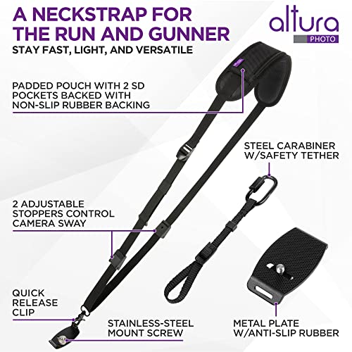 Altura Photo Camera Neck Strap w. Quick Release & Safety Tether - Camera Straps For Photographers - Adjustable DSLR Camera Strap for Sony, Nikon & Canon - Safe & Secure Camera Strap Quick Release