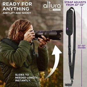 Altura Photo Camera Neck Strap w. Quick Release & Safety Tether - Camera Straps For Photographers - Adjustable DSLR Camera Strap for Sony, Nikon & Canon - Safe & Secure Camera Strap Quick Release