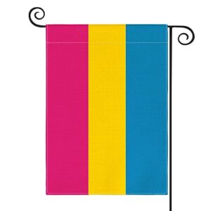 avoin colorlife pansexual pride rainbow garden flag double sided outside, progress lgbt omnisexual pride yard outdoor decoration 12 x 18 inch